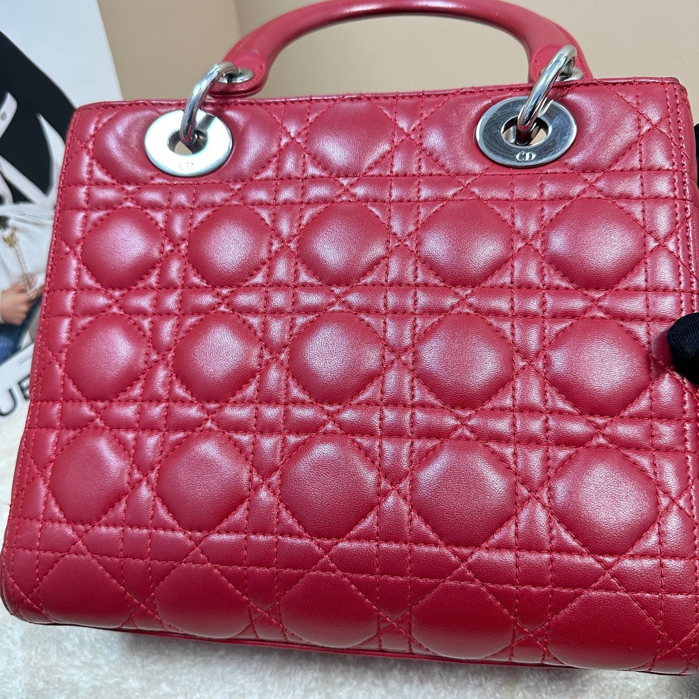 Dior - Lady Dior - Lambskin leather - Red - (Medium)