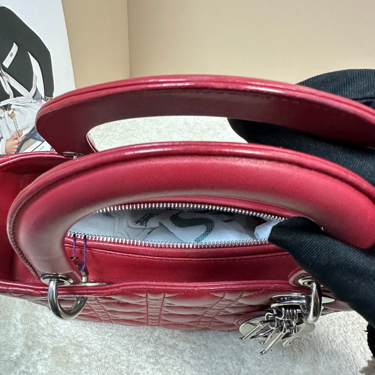 Dior - Lady Dior - Lambskin leather - Red - (Medium)