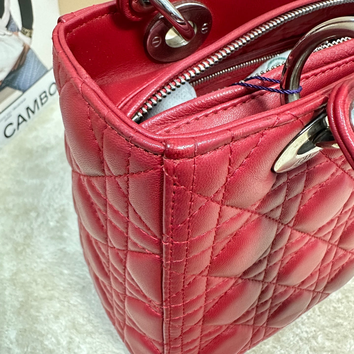 Dior - Lady Dior - Lambskin leather - Red - (Medium)