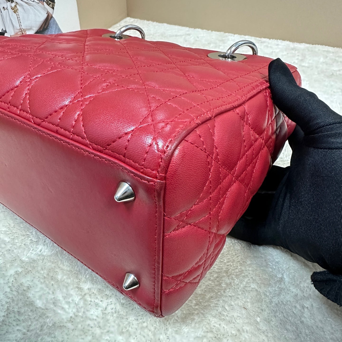 Dior - Lady Dior - Lambskin leather - Red - (Medium)