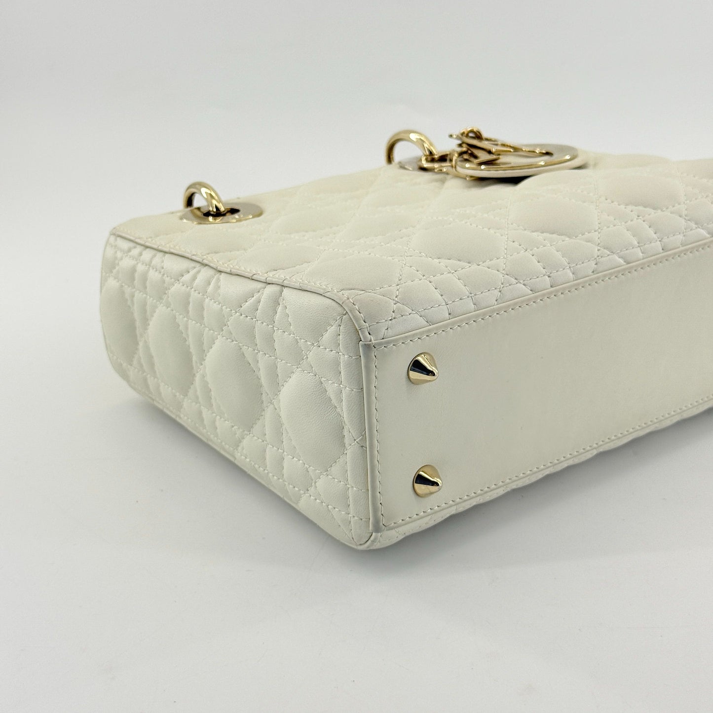 Dior - Lady Dior - Lambskin leather - White - (small)