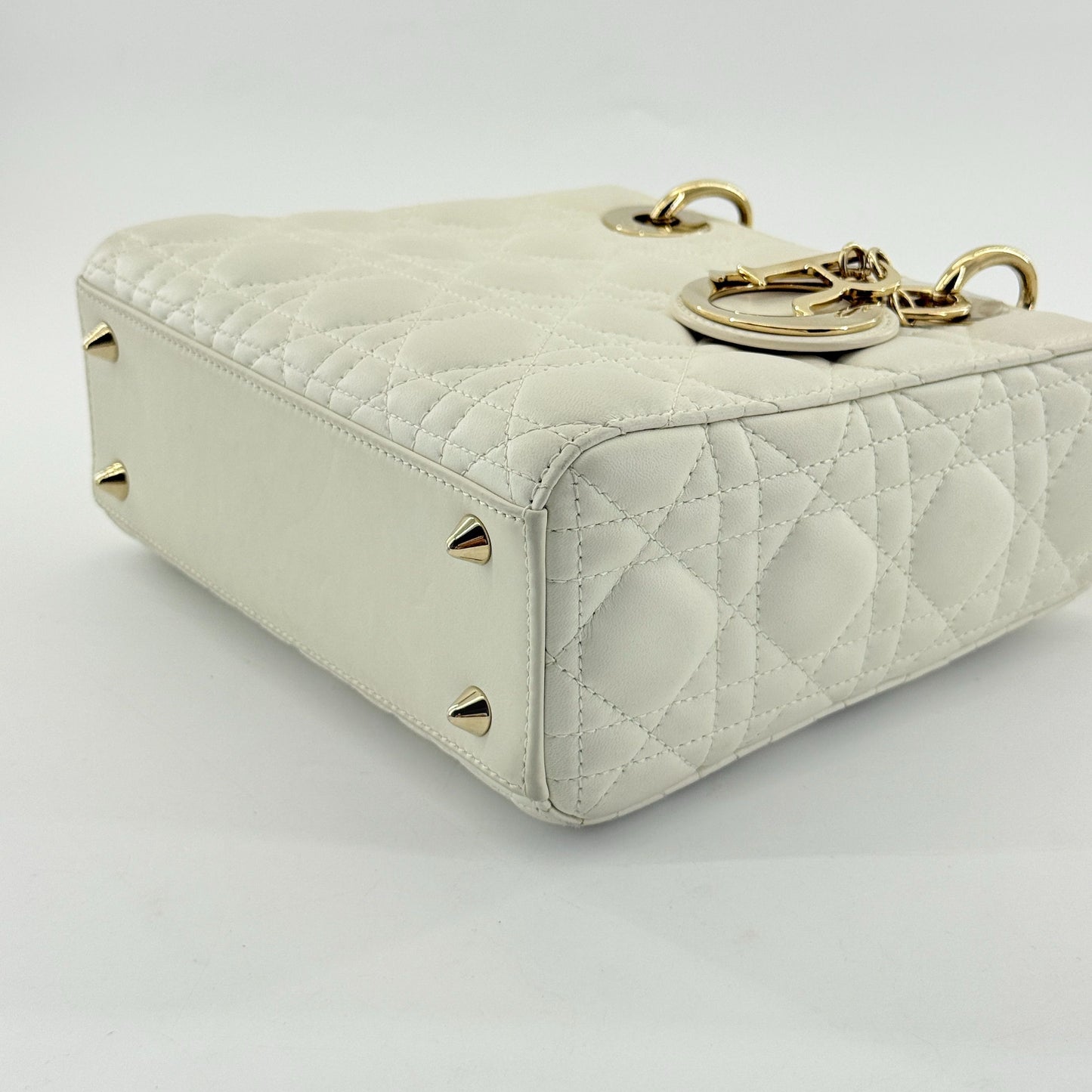 Dior - Lady Dior - Lambskin leather - White - (small)