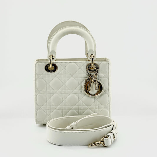 Dior - Lady Dior - Lambskin leather - White - (small)