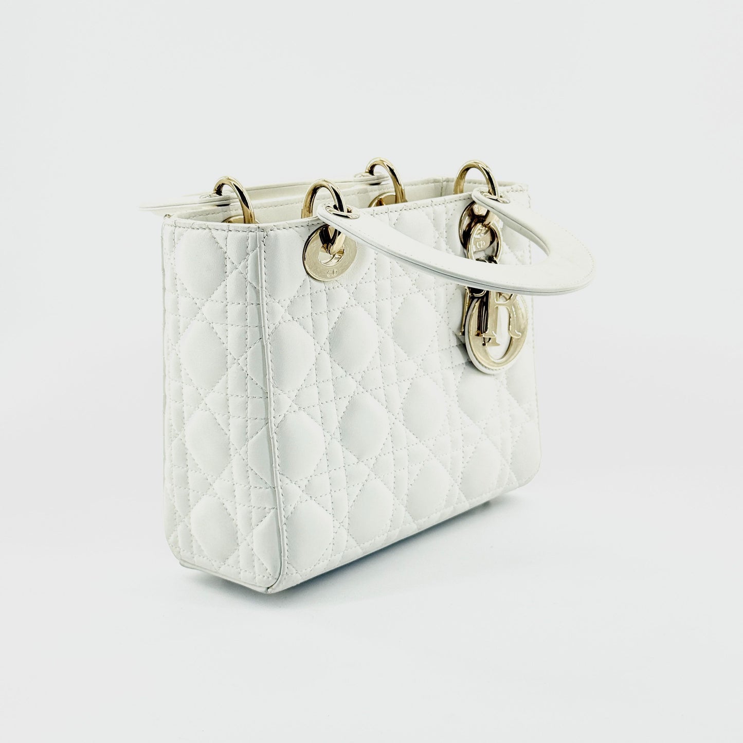 Dior - Lady Dior - Lambskin leather - White - (small)