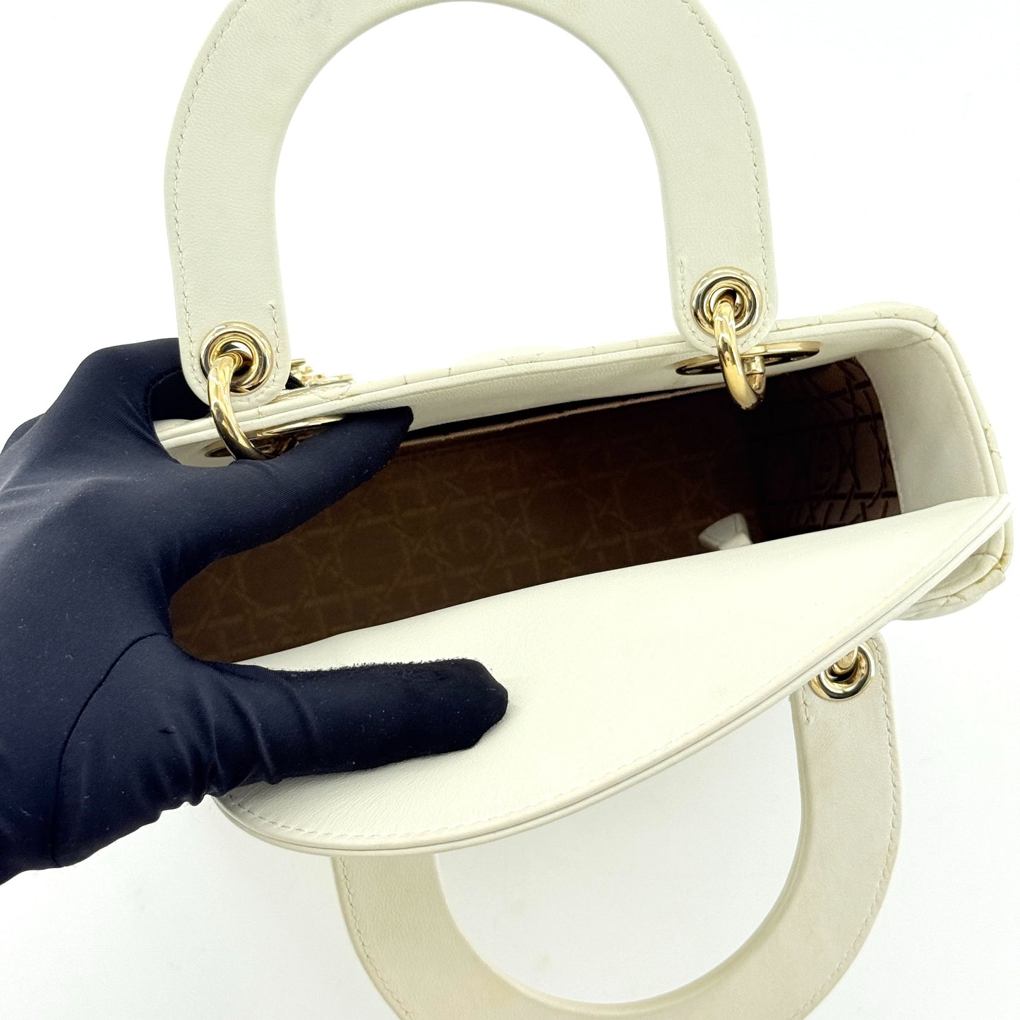 Dior - Lady Dior - Lambskin leather - White - (small)