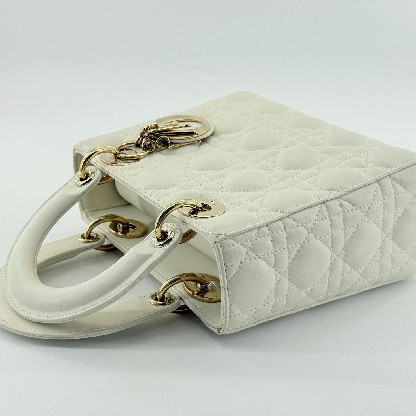 Dior - Lady Dior - Lambskin leather - White - (small)