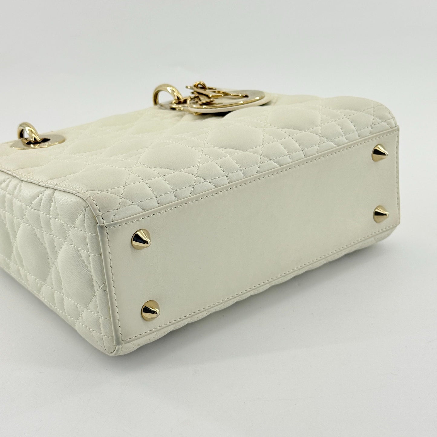 Dior - Lady Dior - Lambskin leather - White - (small)