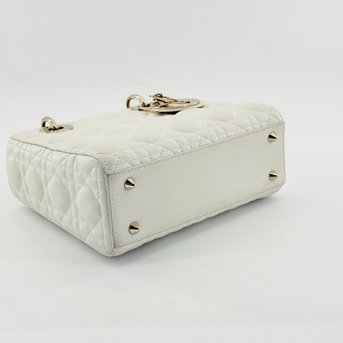 Dior - Lady Dior - Lambskin leather - White - (small)