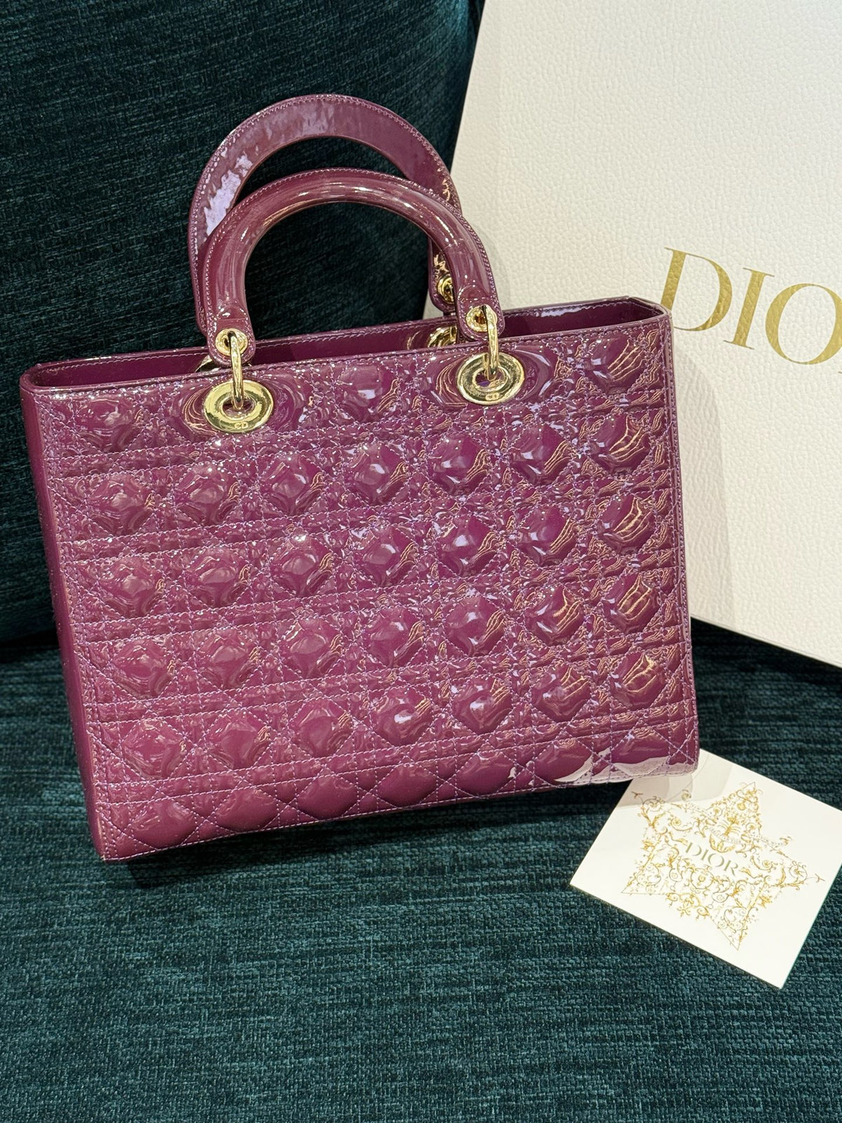 Dior - Lady Dior Large - Patent leather - Purple - (Large)