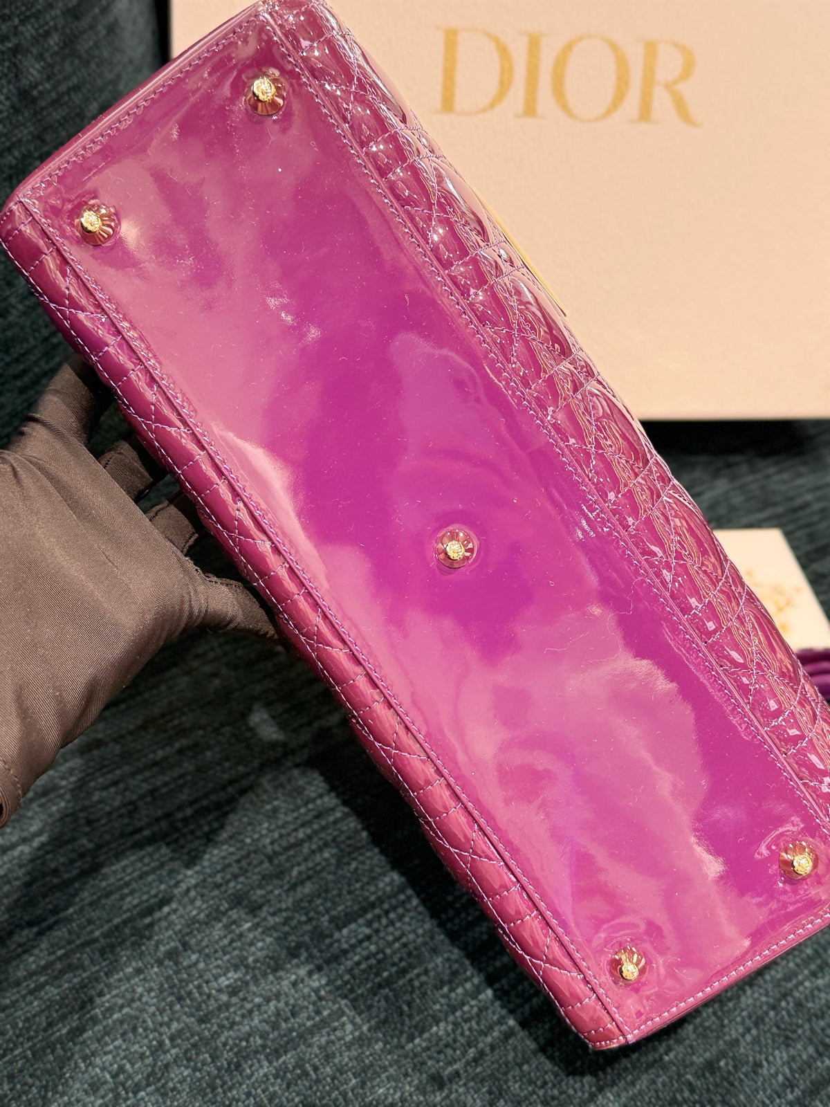 Dior - Lady Dior Large - Patent leather - Purple - (Large)
