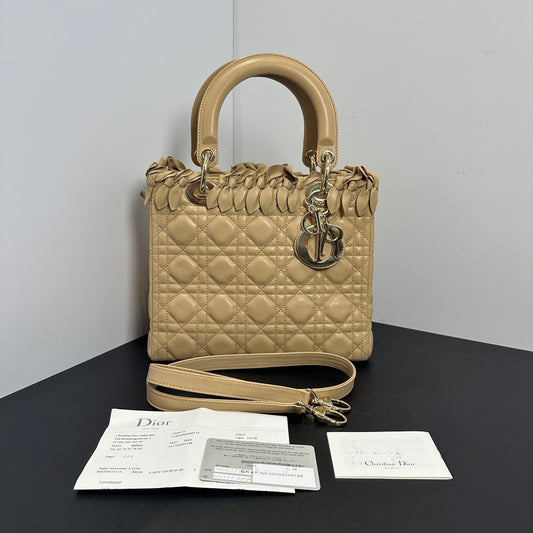 Dior - Lady Dior - Leather - Beige - (medium)
