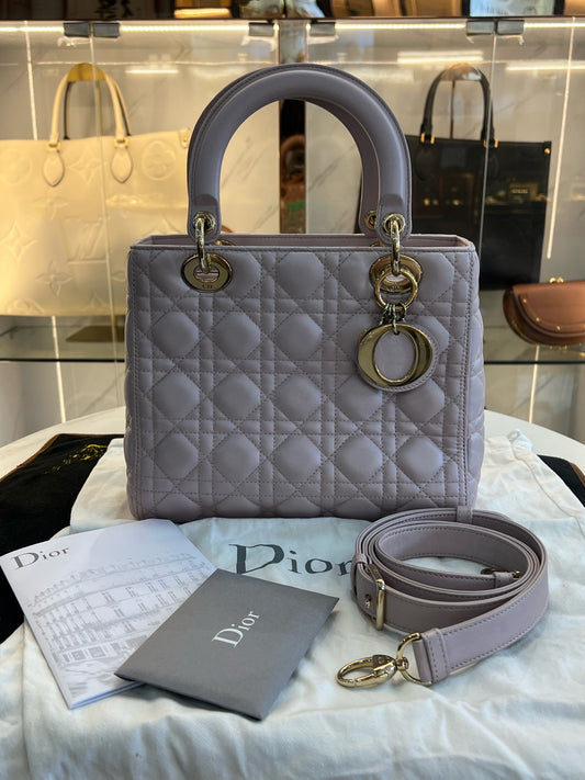 Dior - Lady Dior - Leather - Beige - (medium)