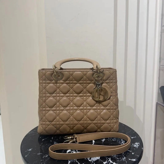 Dior - Lady Dior - Leather - Beige - (medium)