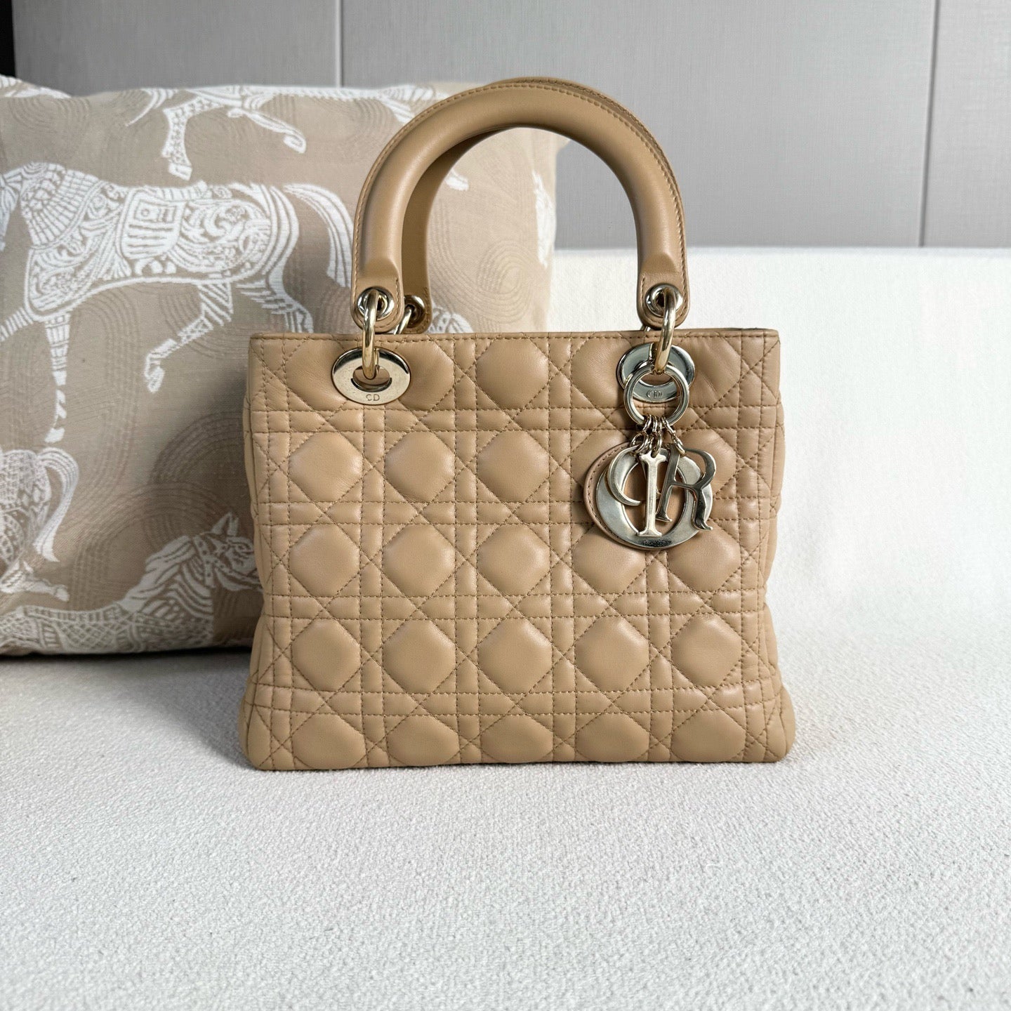 Dior - Lady Dior - Leather - Beige - (medium)