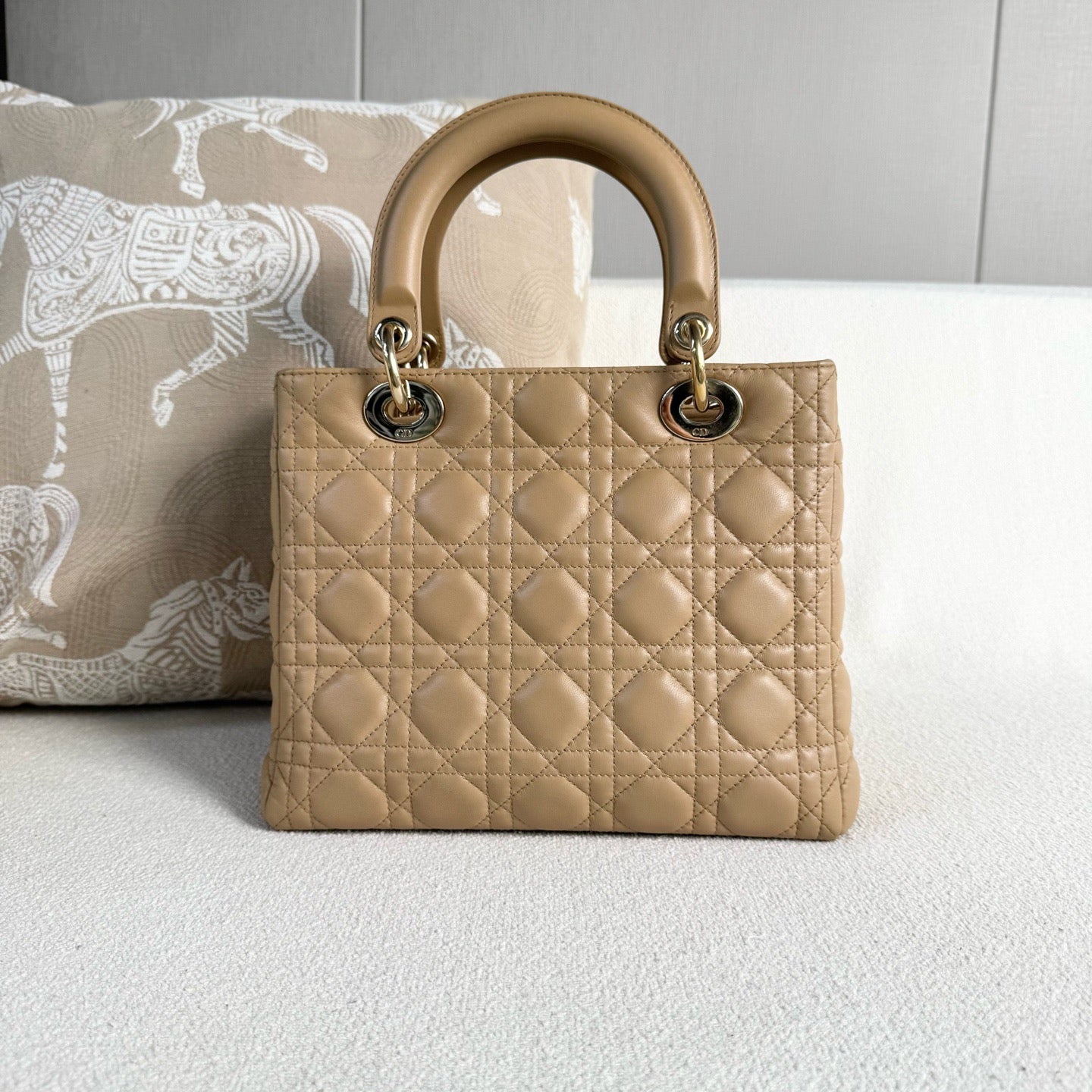 Dior - Lady Dior - Leather - Beige - (medium)