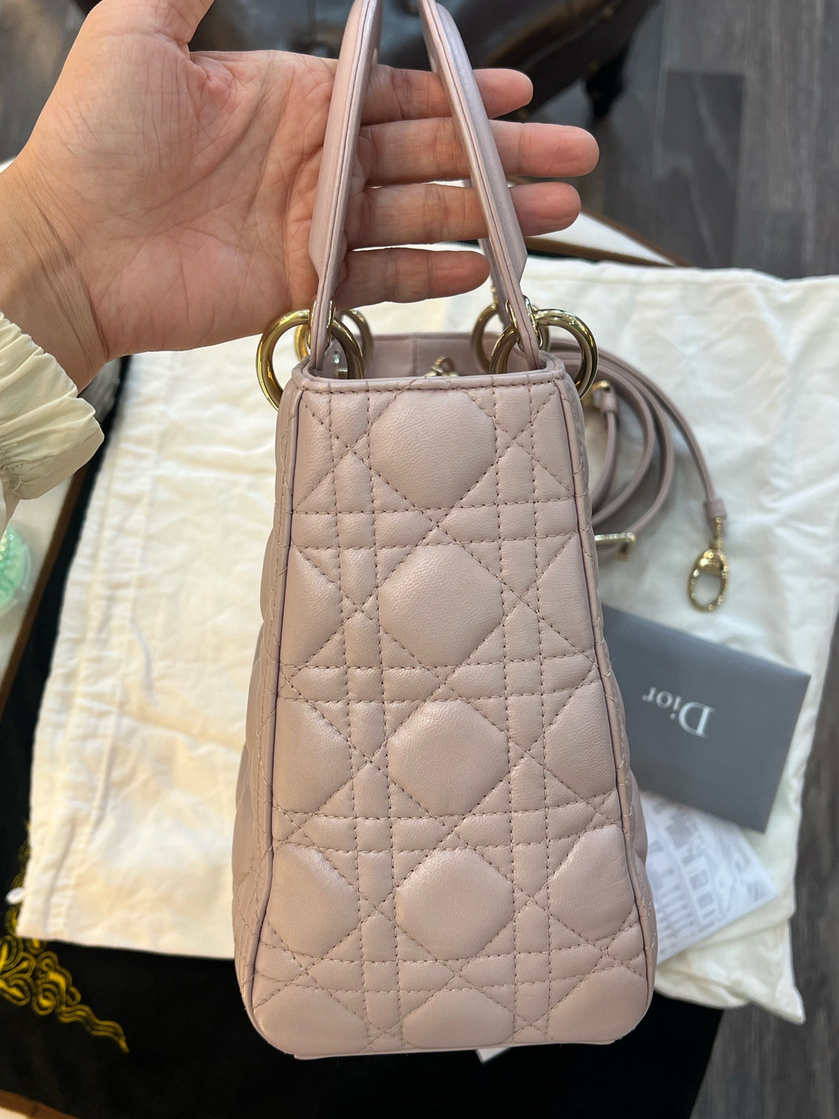 Dior - Lady Dior - Leather - Beige - (medium)