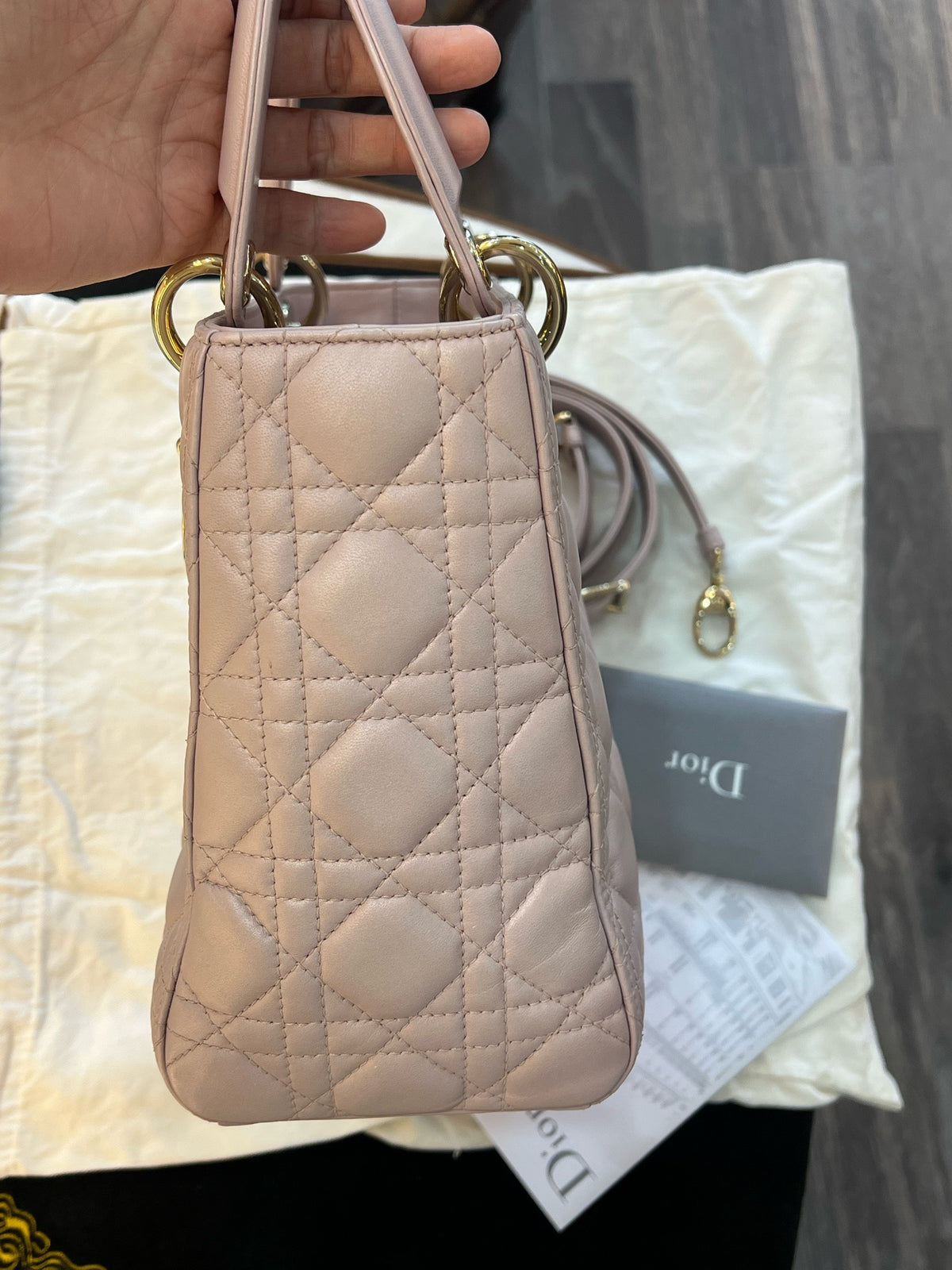 Dior - Lady Dior - Leather - Beige - (medium)