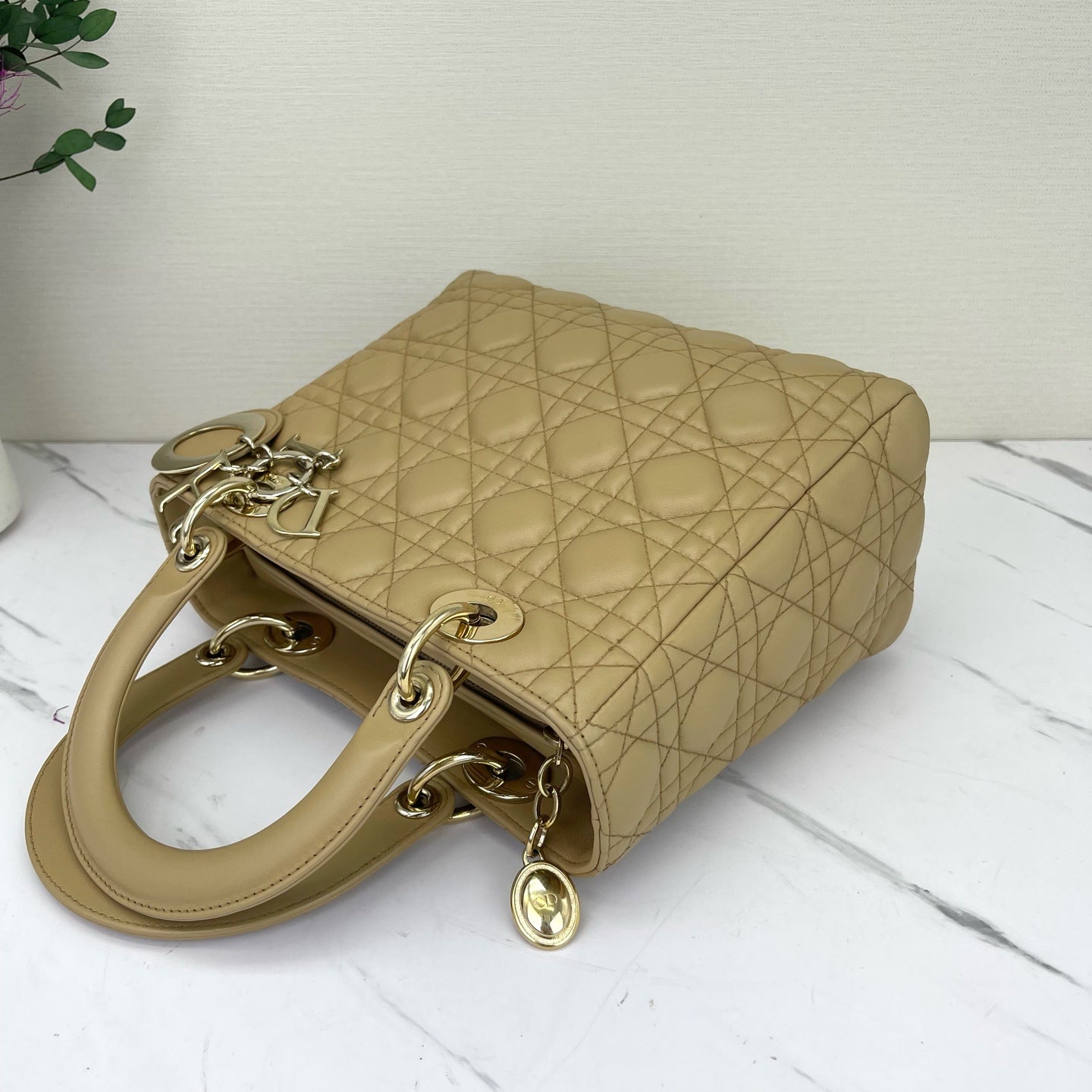 Dior - Lady Dior - Leather - Beige - (medium)