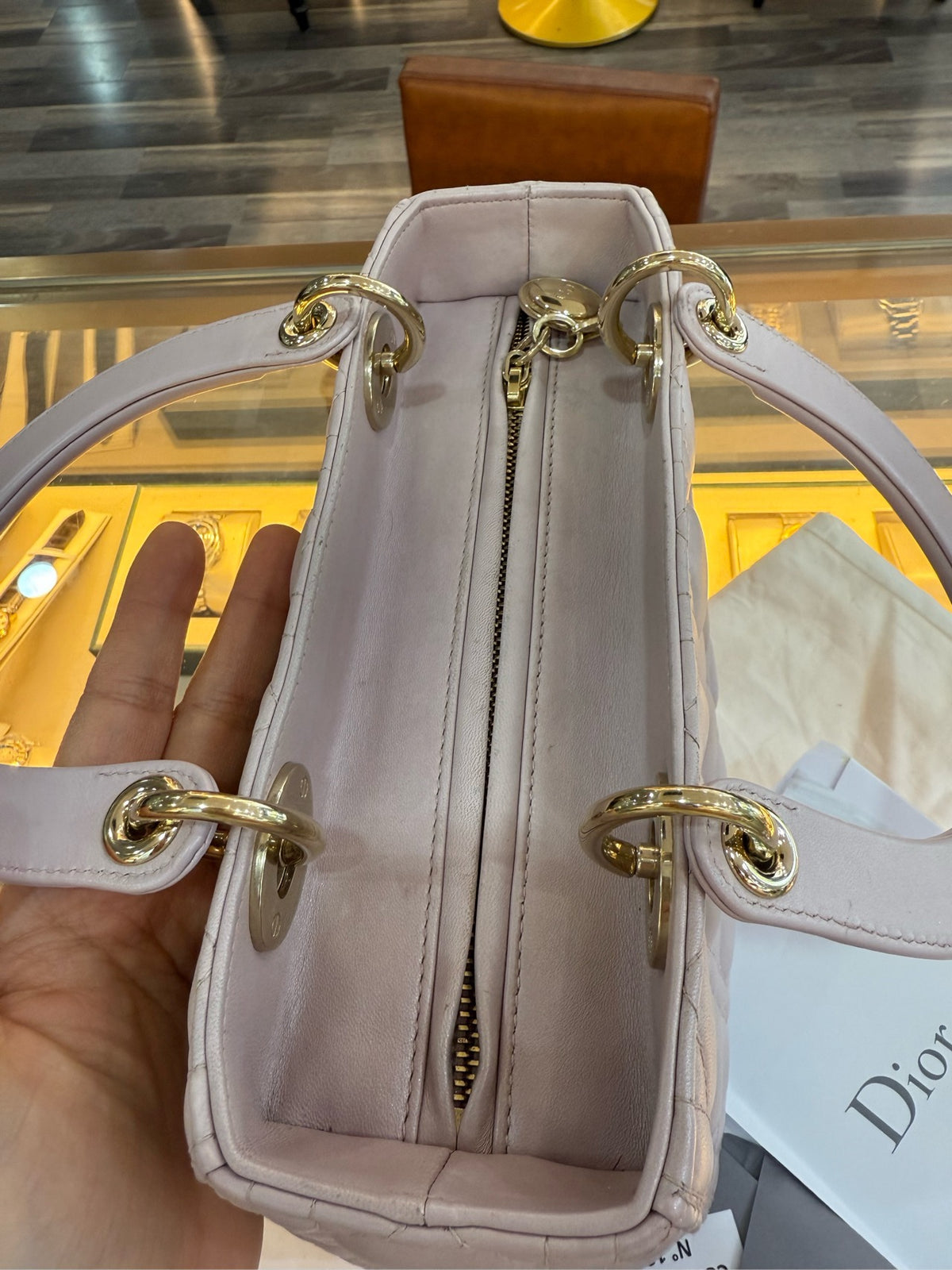Dior - Lady Dior - Leather - Beige - (medium)