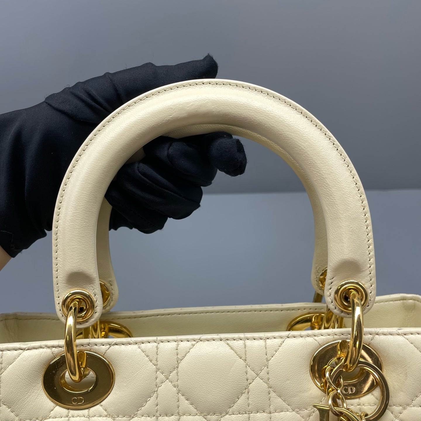 Dior - Lady Dior - Leather - Beige - (medium)
