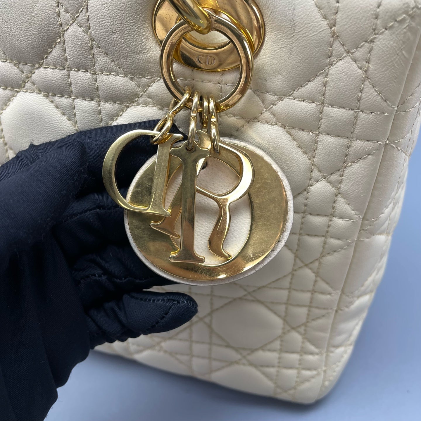 Dior - Lady Dior - Leather - Beige - (medium)