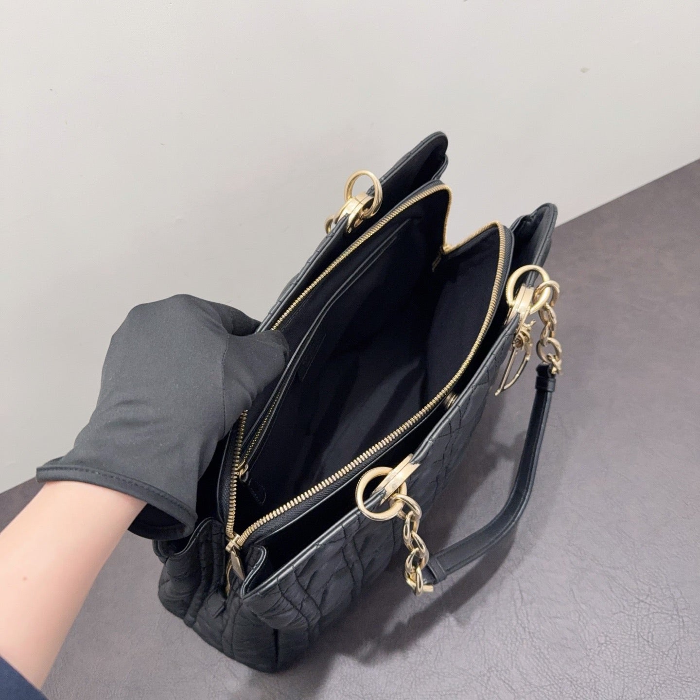Dior - Lady Dior - Leather - Black - (large)