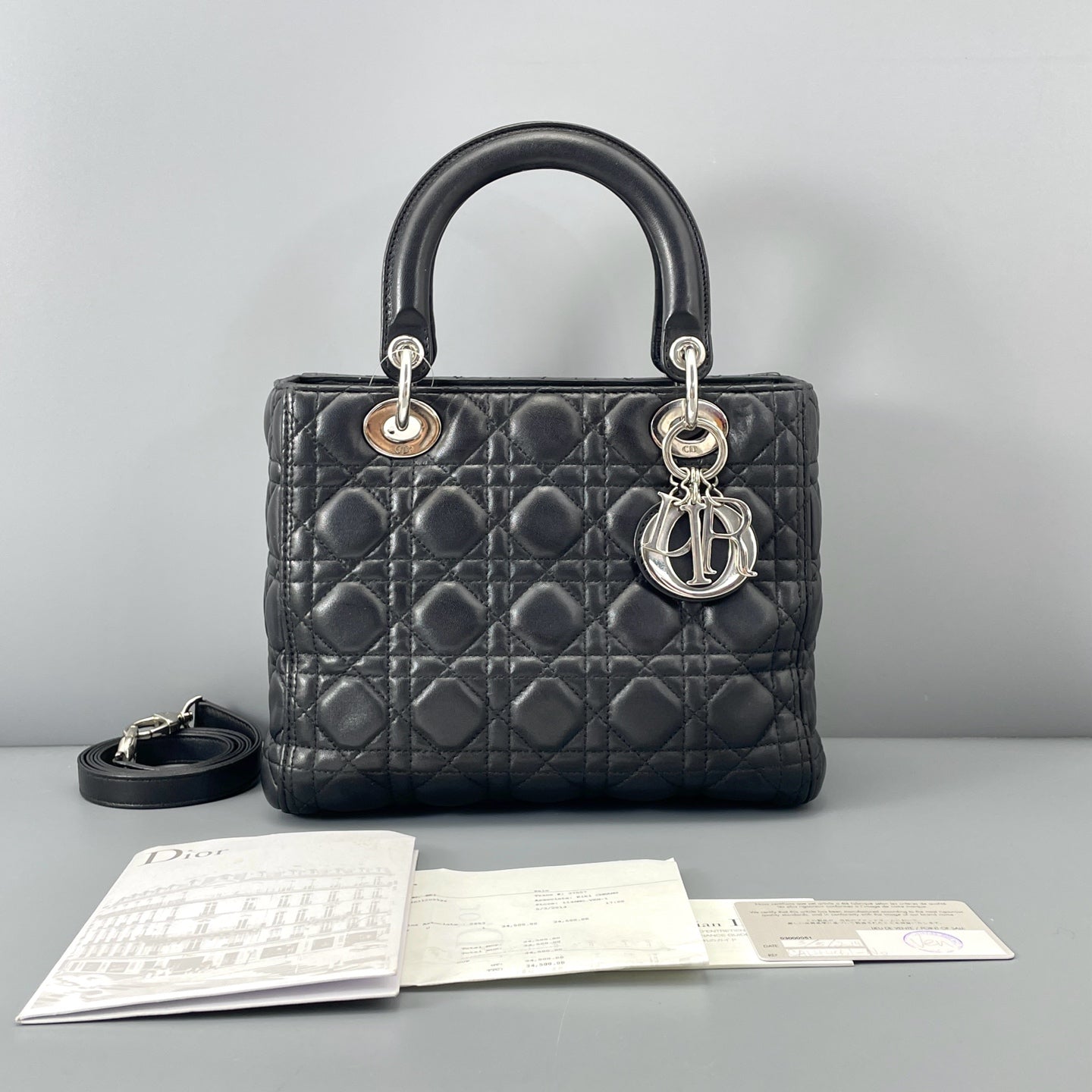 Dior - Lady Dior - Leather - Black - (Medium)