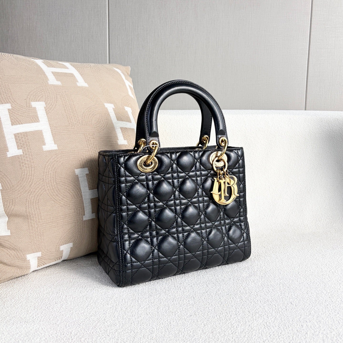 Dior - Lady Dior - Leather - Black - (Medium)