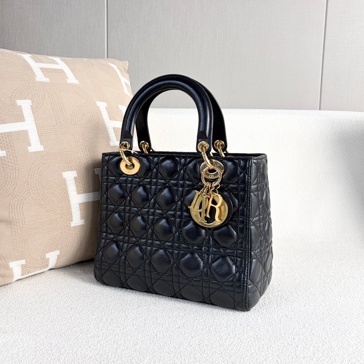 Dior - Lady Dior - Leather - Black - (Medium)