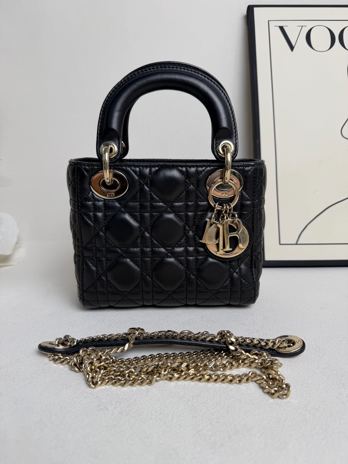 Dior - Lady Dior - Leather - Black - (mini)