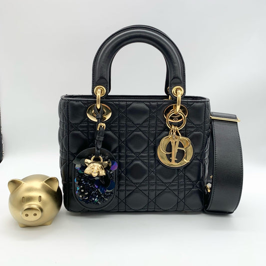 Dior - Lady Dior - Leather - Black - (mini)