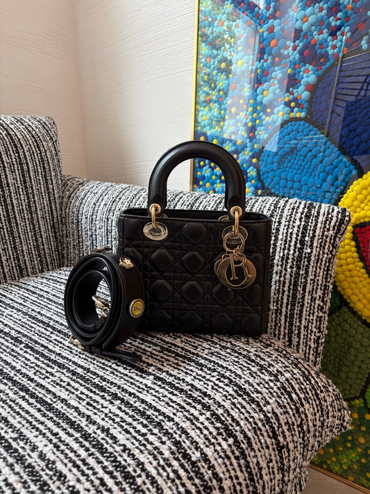 Dior - Lady Dior - Leather - Black - (mini)