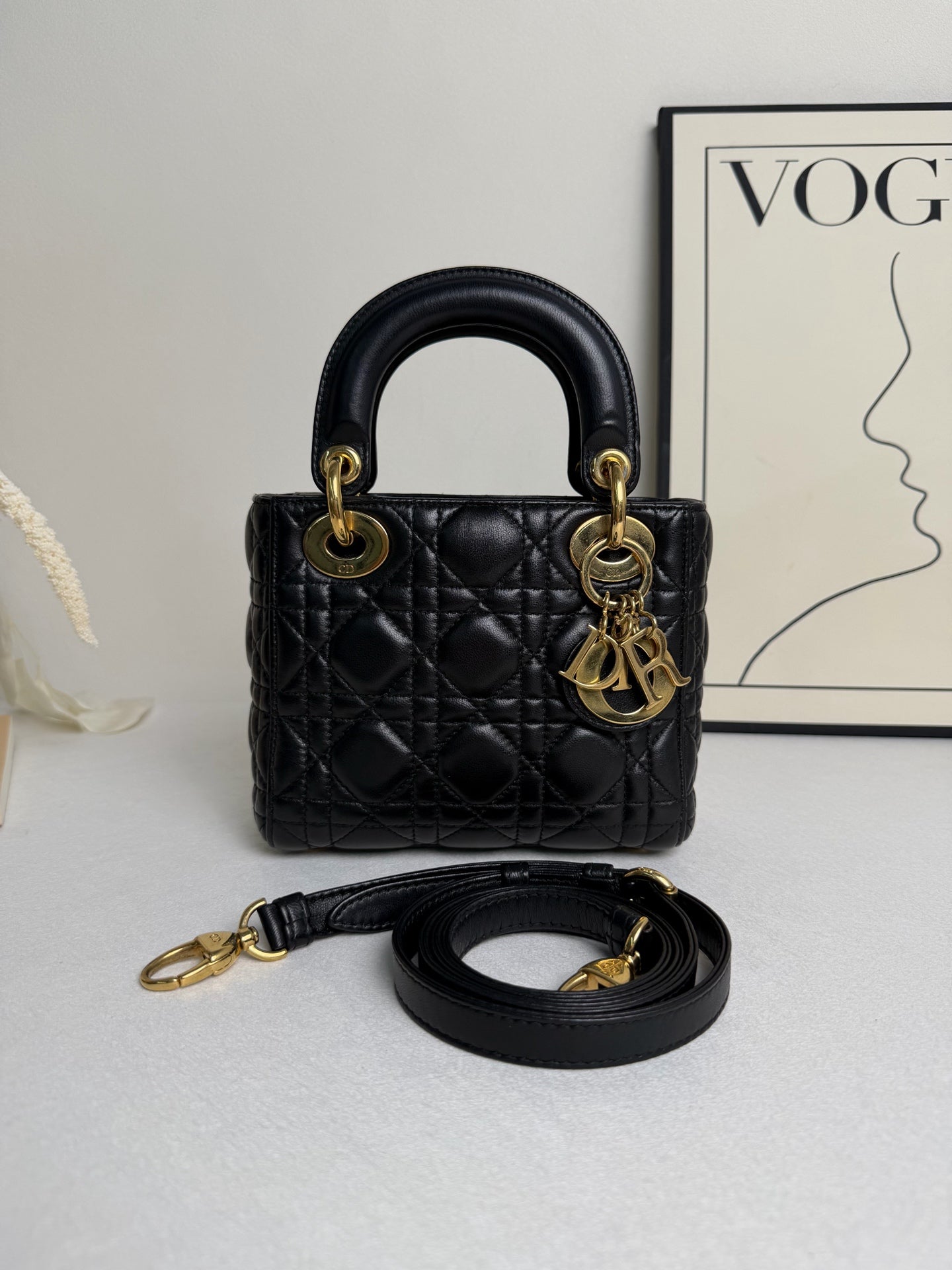 Dior - Lady Dior - Leather - Black - (mini)