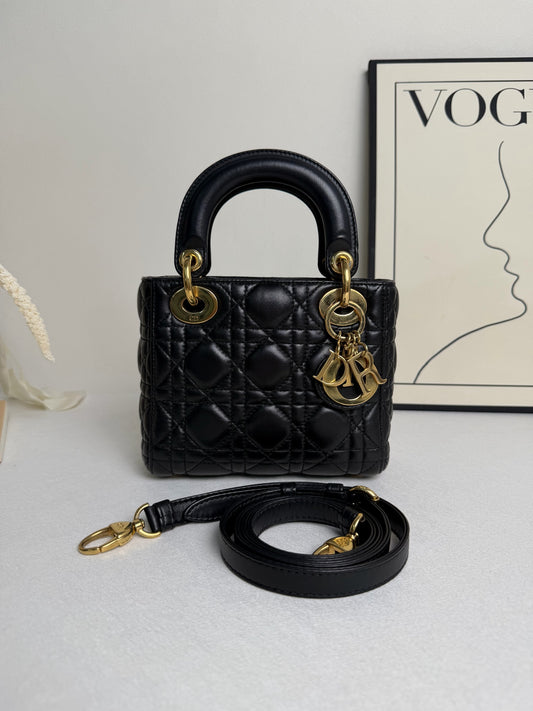 Dior - Lady Dior - Leather - Black - (mini)