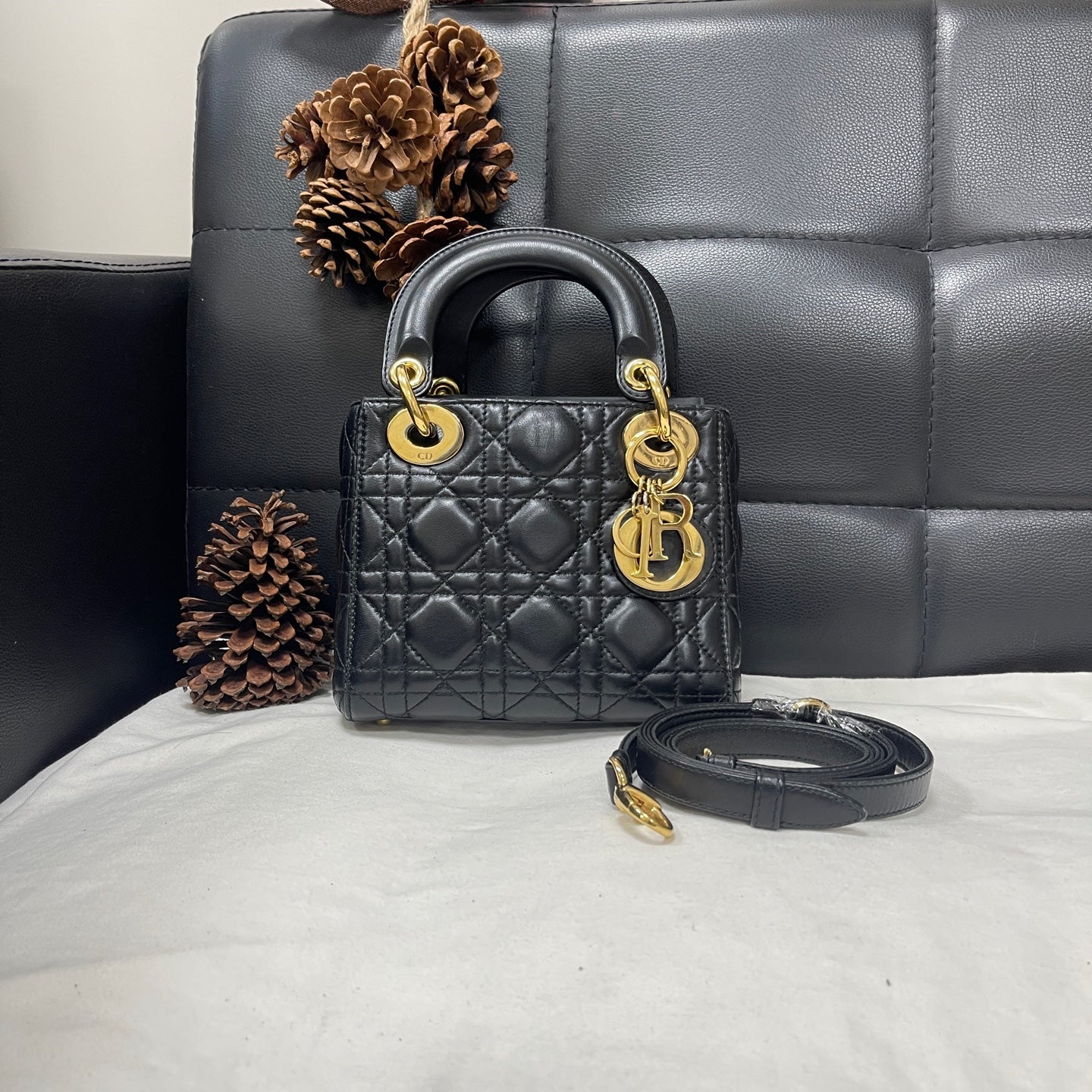 Dior - Lady Dior - Leather - Black - (mini)