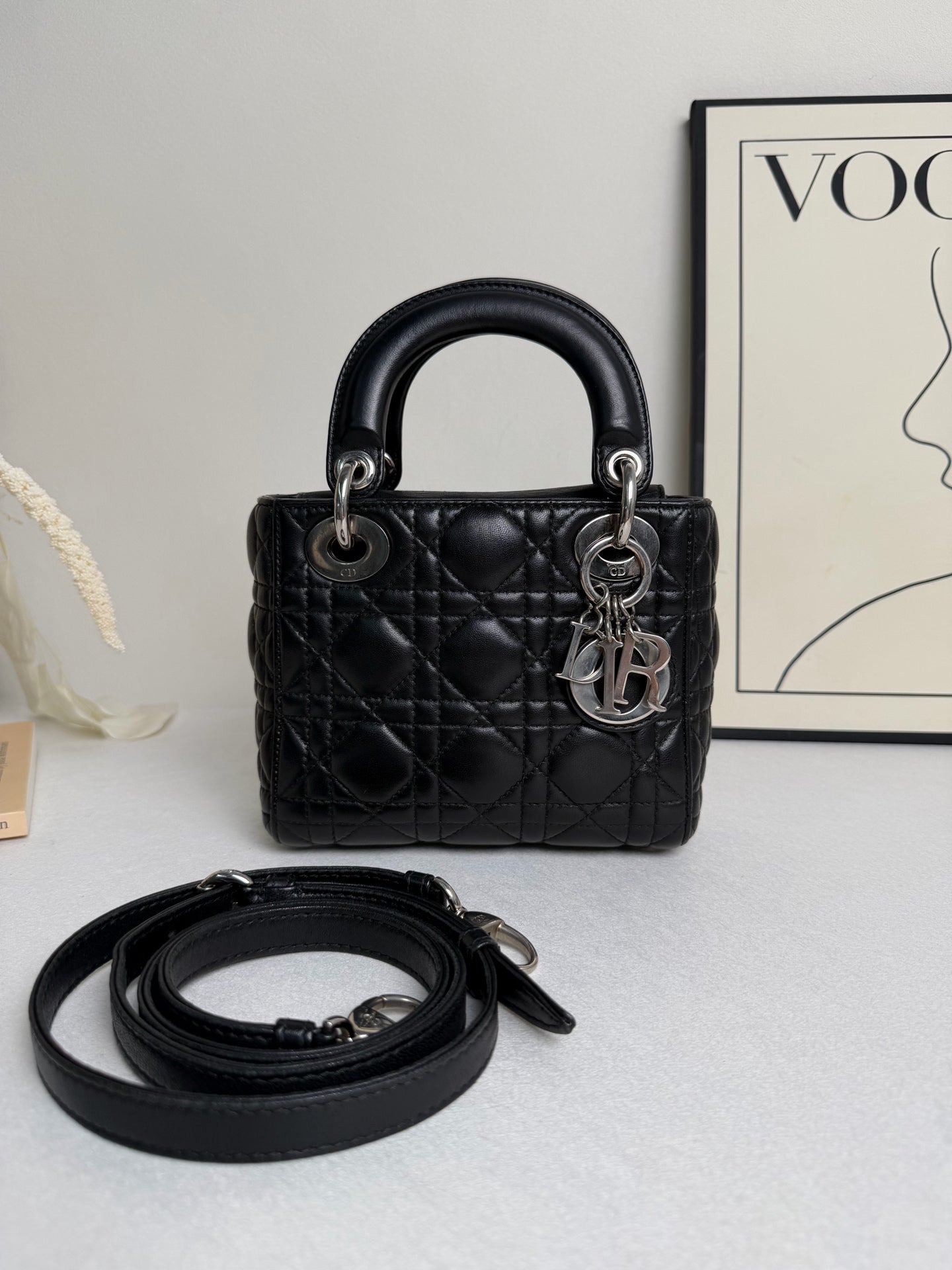 Dior - Lady Dior - Leather - Black - (mini)