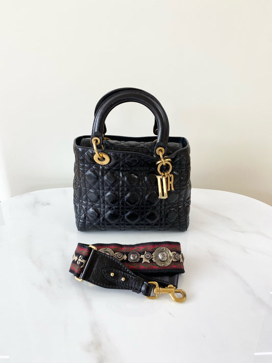 Dior - Lady Dior - Leather - Black - (mini)
