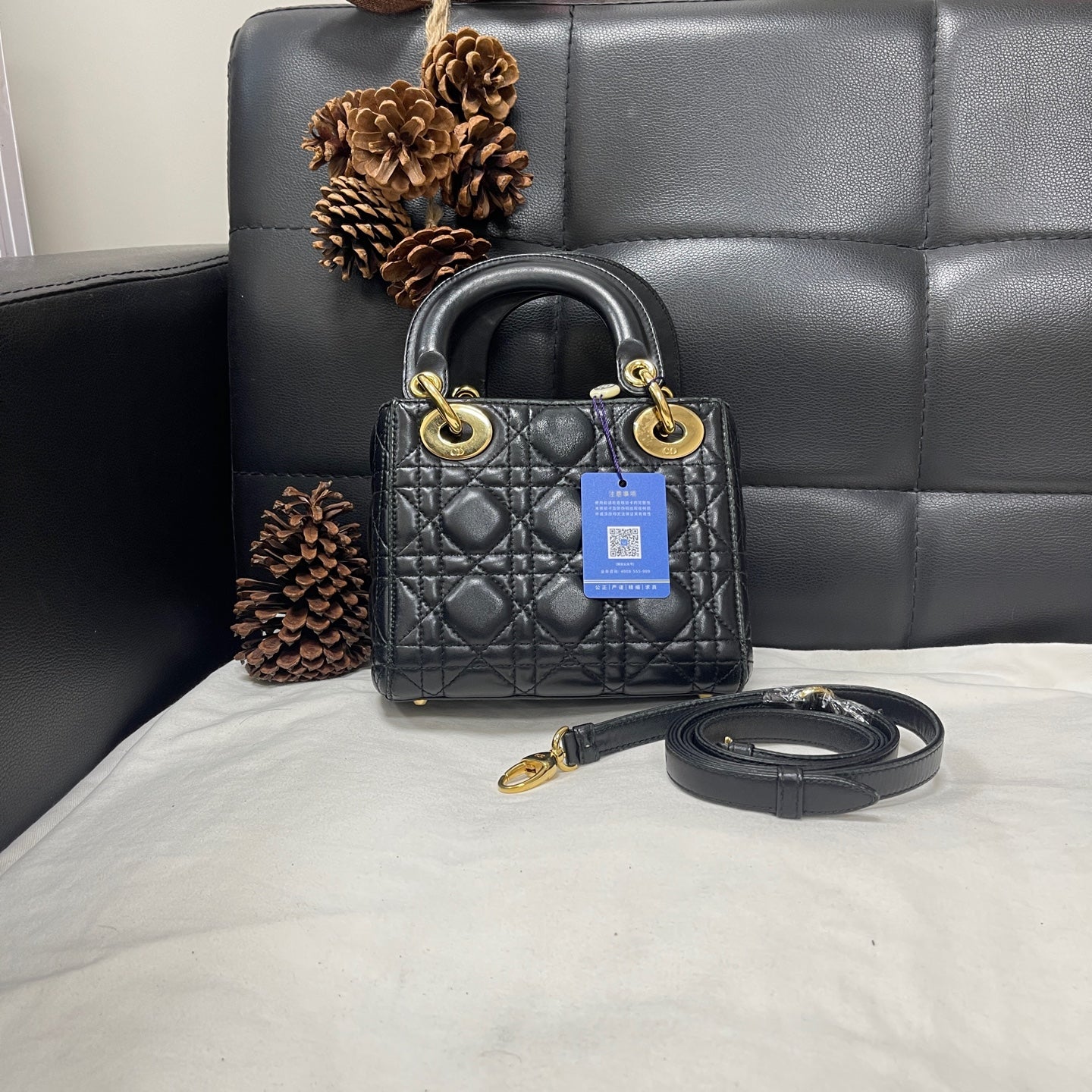 Dior - Lady Dior - Leather - Black - (mini)