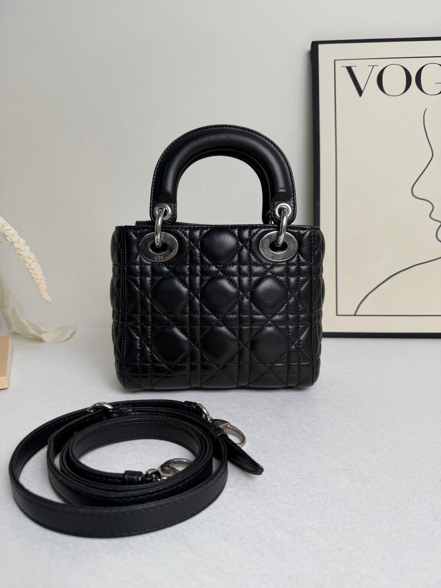 Dior - Lady Dior - Leather - Black - (mini)