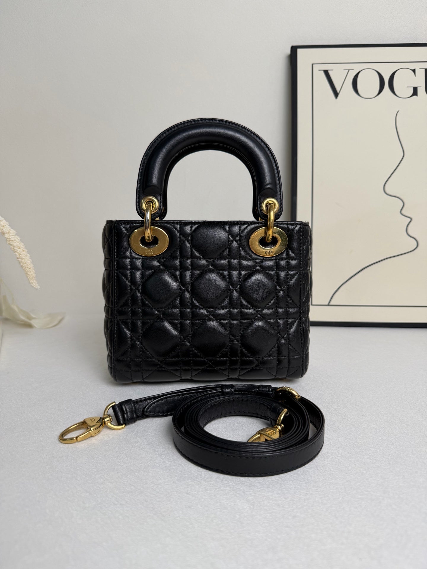 Dior - Lady Dior - Leather - Black - (mini)