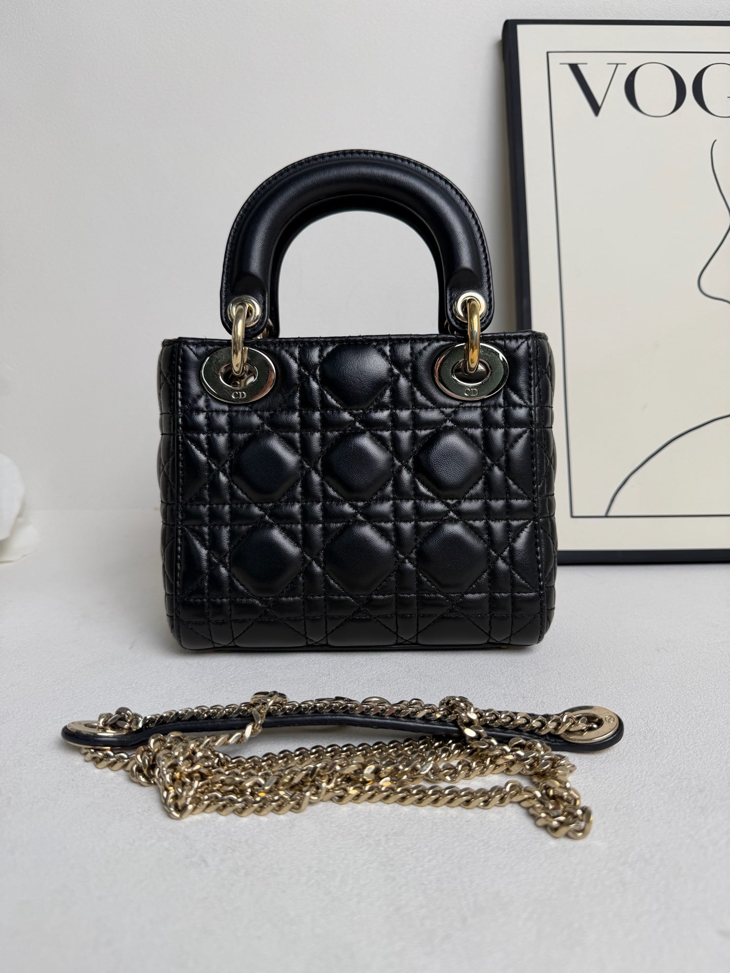 Dior - Lady Dior - Leather - Black - (mini)