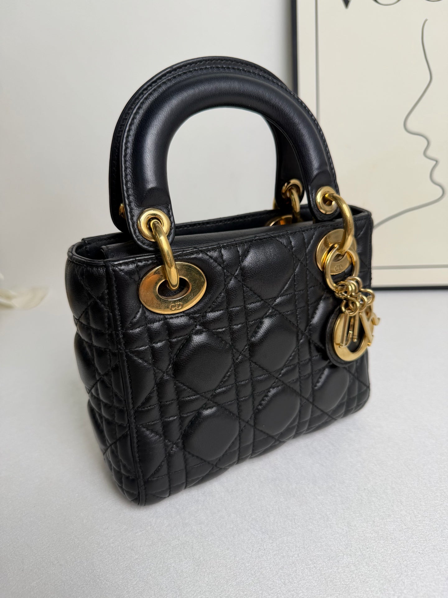 Dior - Lady Dior - Leather - Black - (mini)