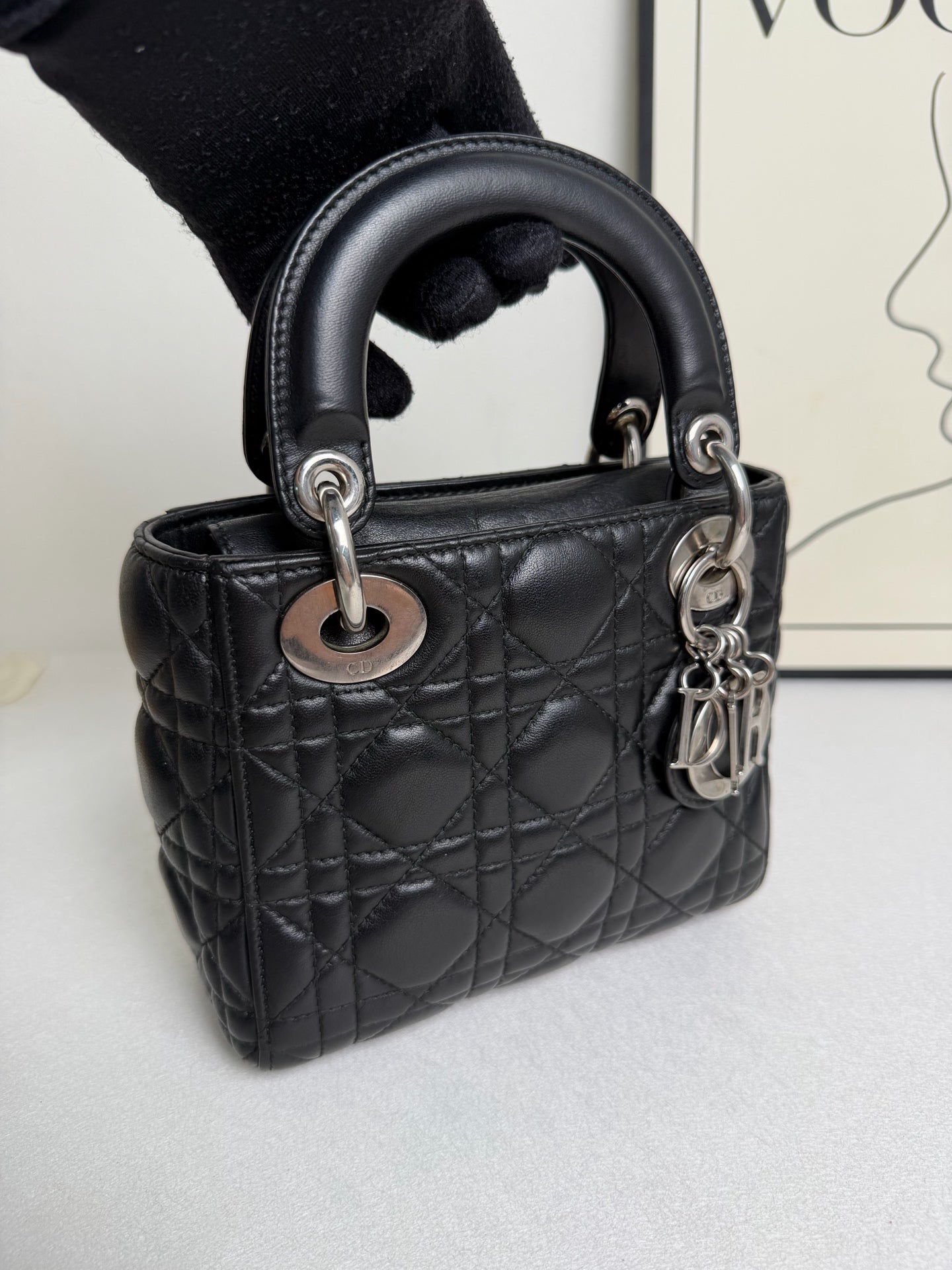 Dior - Lady Dior - Leather - Black - (mini)