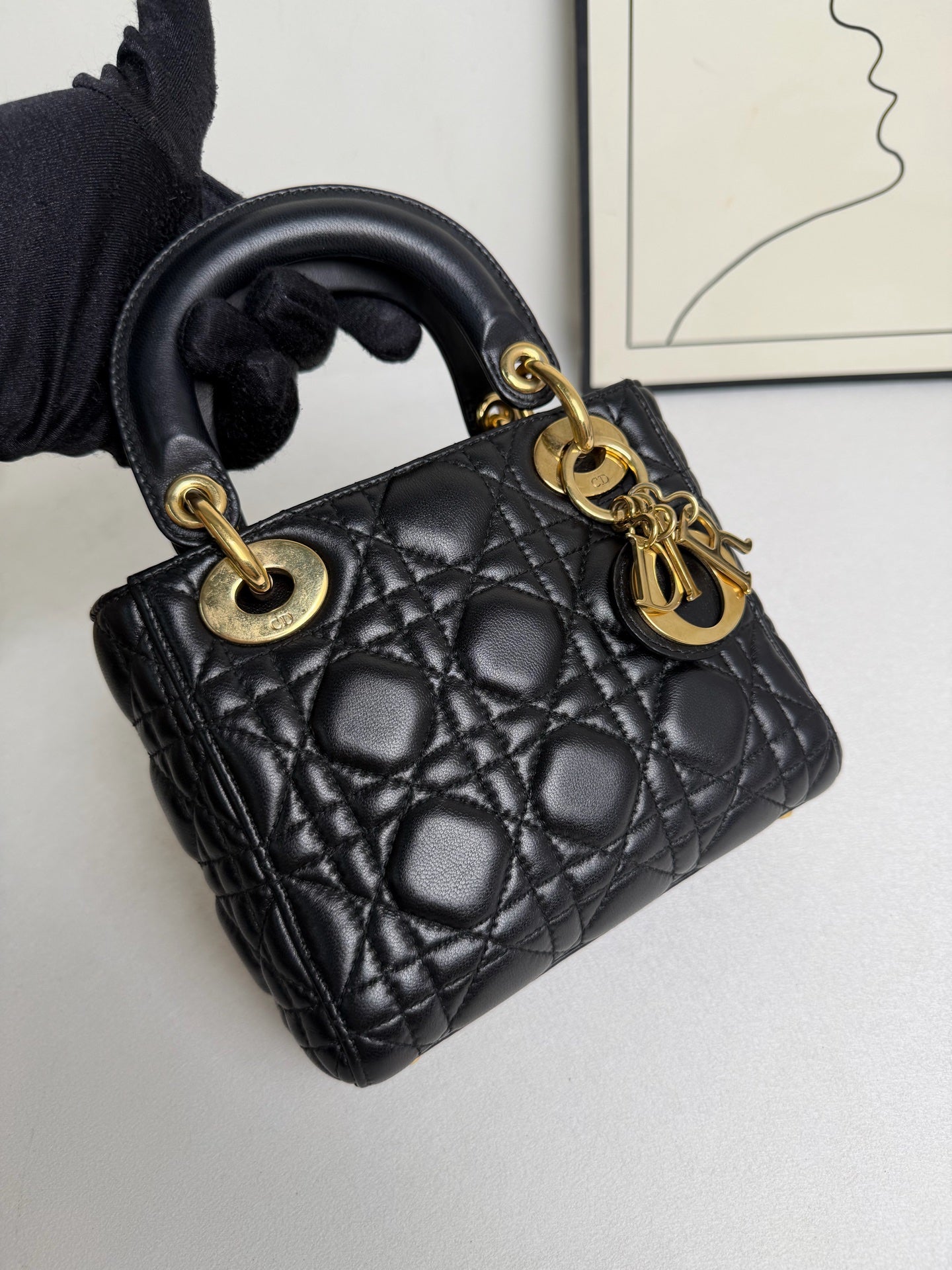 Dior - Lady Dior - Leather - Black - (mini)