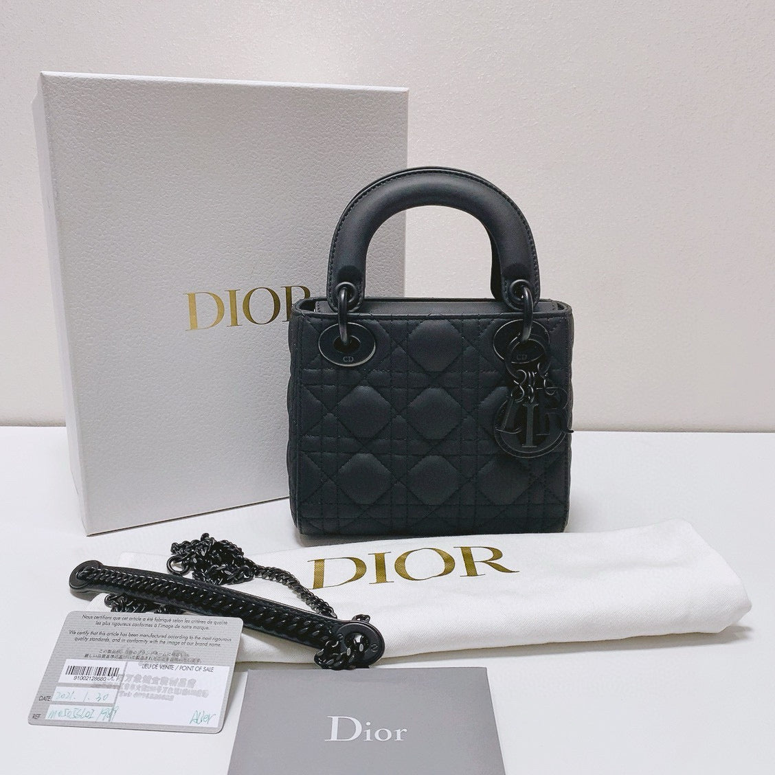Dior - Lady Dior - Leather - Black - (mini)
