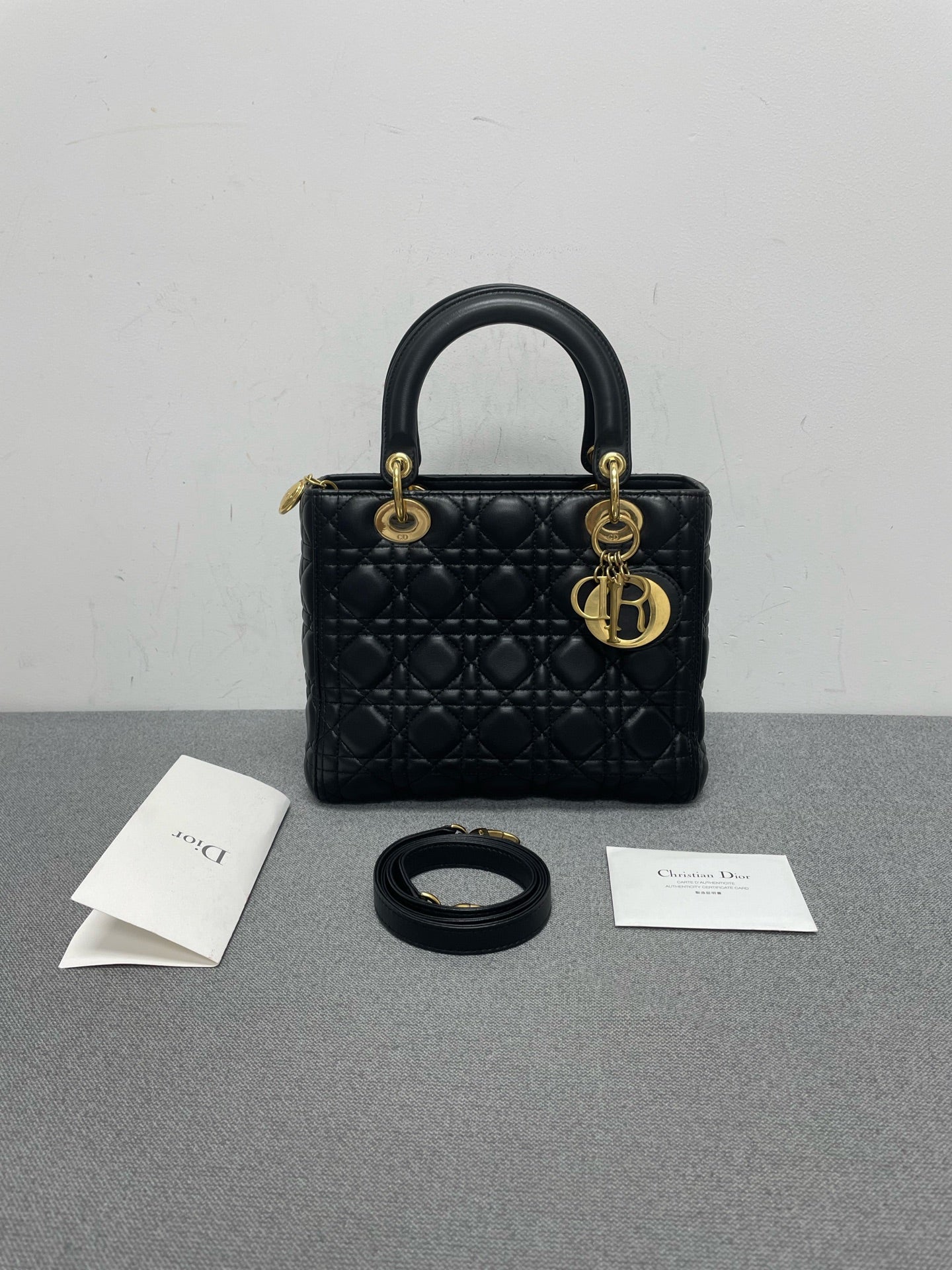 Dior - Lady Dior - Leather - Black - (Small)