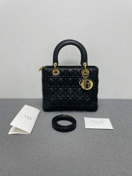 Dior - Lady Dior - Leather - Black - (Small)