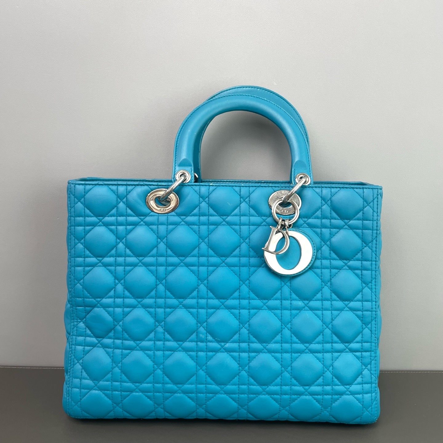 Dior - Lady Dior - Leather - Blue - (large)