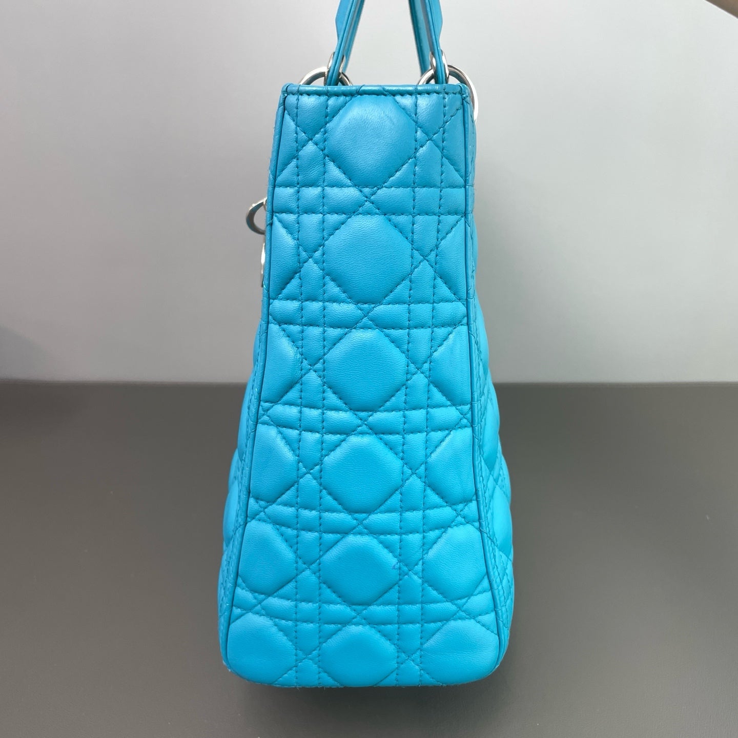 Dior - Lady Dior - Leather - Blue - (large)