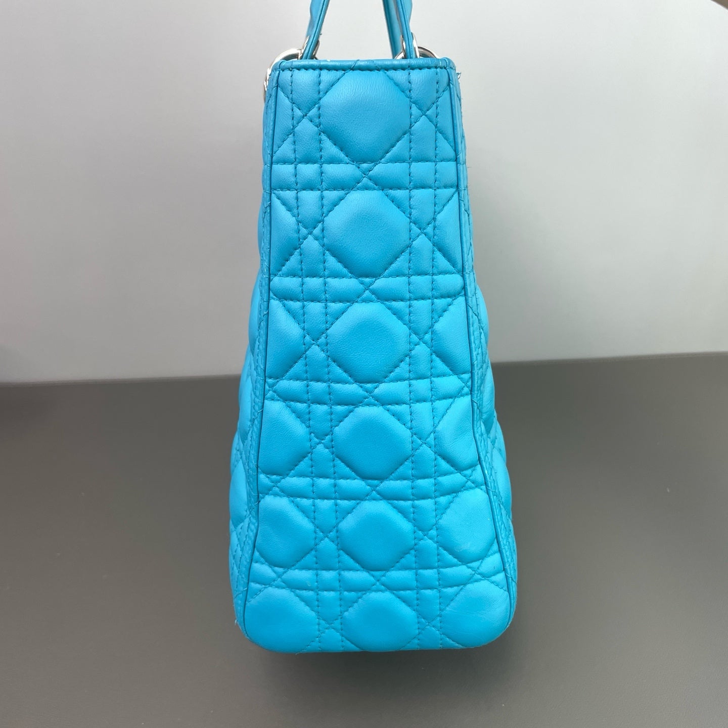 Dior - Lady Dior - Leather - Blue - (large)